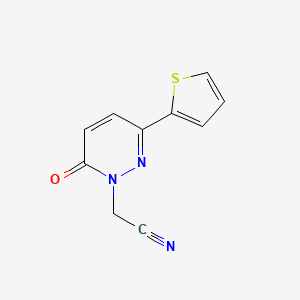 2-[6-oxo-3-(thiophen-2-yl)-1,6-dihydropyridazin-1-yl]acetonitrile