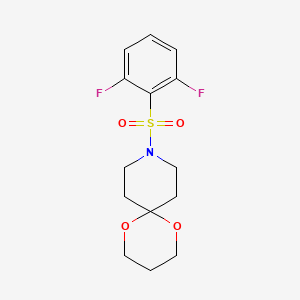 molecular formula C14H17F2NO4S B6524222 9-(2,6-difluorobenzenesulfonyl)-1,5-dioxa-9-azaspiro[5.5]undecane CAS No. 1135951-11-9