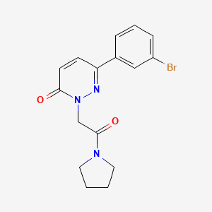 molecular formula C16H16BrN3O2 B6524247 6-(3-bromophenyl)-2-[2-oxo-2-(pyrrolidin-1-yl)ethyl]-2,3-dihydropyridazin-3-one CAS No. 899989-69-6