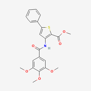molecular formula C22H21NO6S B6524254 methyl 5-phenyl-3-(3,4,5-trimethoxybenzamido)thiophene-2-carboxylate CAS No. 477326-37-7
