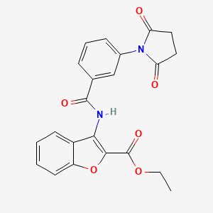 ethyl 3-[3-(2,5-dioxopyrrolidin-1-yl)benzamido]-1-benzofuran-2-carboxylate