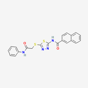 molecular formula C21H16N4O2S2 B6524273 N-(5-{[(phenylcarbamoyl)methyl]sulfanyl}-1,3,4-thiadiazol-2-yl)naphthalene-2-carboxamide CAS No. 393571-59-0