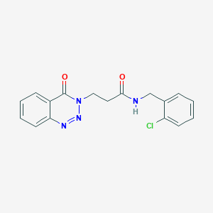 molecular formula C17H15ClN4O2 B6524276 N-[(2-chlorophenyl)methyl]-3-(4-oxo-3,4-dihydro-1,2,3-benzotriazin-3-yl)propanamide CAS No. 440331-53-3