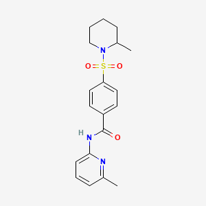 molecular formula C19H23N3O3S B6524296 4-[(2-methylpiperidin-1-yl)sulfonyl]-N-(6-methylpyridin-2-yl)benzamide CAS No. 683762-67-6