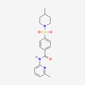molecular formula C19H23N3O3S B6524321 4-[(4-methylpiperidin-1-yl)sulfonyl]-N-(6-methylpyridin-2-yl)benzamide CAS No. 683762-65-4
