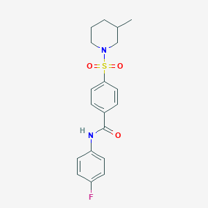 molecular formula C19H21FN2O3S B6524325 N-(4-fluorophenyl)-4-[(3-methylpiperidin-1-yl)sulfonyl]benzamide CAS No. 683764-95-6