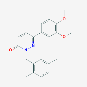 molecular formula C21H22N2O3 B6524332 6-(3,4-dimethoxyphenyl)-2-[(2,5-dimethylphenyl)methyl]-2,3-dihydropyridazin-3-one CAS No. 899752-94-4