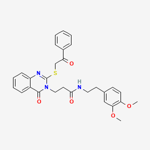 N-[2-(3,4-dimethoxyphenyl)ethyl]-3-{4-oxo-2-[(2-oxo-2-phenylethyl)sulfanyl]-3,4-dihydroquinazolin-3-yl}propanamide