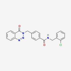 molecular formula C22H17ClN4O2 B6524422 N-[(2-chlorophenyl)methyl]-4-[(4-oxo-3,4-dihydro-1,2,3-benzotriazin-3-yl)methyl]benzamide CAS No. 440330-42-7