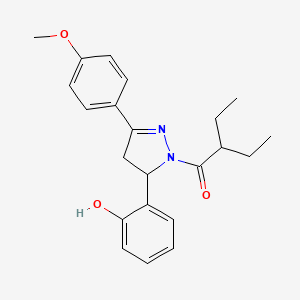 molecular formula C22H26N2O3 B6524555 2-ethyl-1-[5-(2-hydroxyphenyl)-3-(4-methoxyphenyl)-4,5-dihydro-1H-pyrazol-1-yl]butan-1-one CAS No. 1007794-21-9