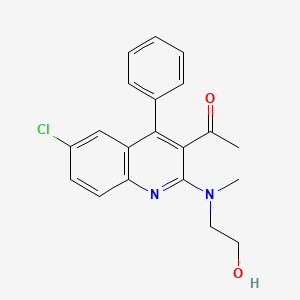 molecular formula C20H19ClN2O2 B6524566 1-{6-chloro-2-[(2-hydroxyethyl)(methyl)amino]-4-phenylquinolin-3-yl}ethan-1-one CAS No. 1007722-89-5