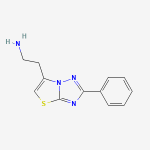 molecular formula C12H12N4S B6524633 2-{2-phenyl-[1,2,4]triazolo[3,2-b][1,3]thiazol-6-yl}ethan-1-amine CAS No. 1017232-63-1
