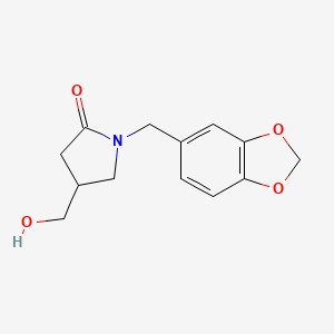 molecular formula C13H15NO4 B6524676 1-[(2H-1,3-benzodioxol-5-yl)methyl]-4-(hydroxymethyl)pyrrolidin-2-one CAS No. 1017456-97-1