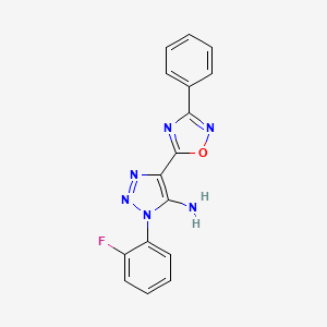 molecular formula C16H11FN6O B6524703 1-(2-fluorophenyl)-4-(3-phenyl-1,2,4-oxadiazol-5-yl)-1H-1,2,3-triazol-5-amine CAS No. 1007654-16-1