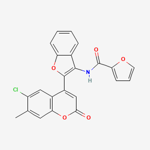 molecular formula C23H14ClNO5 B6524814 N-[2-(6-chloro-7-methyl-2-oxo-2H-chromen-4-yl)-1-benzofuran-3-yl]furan-2-carboxamide CAS No. 929373-19-3