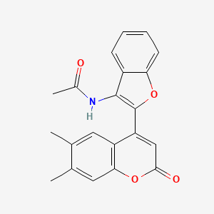 molecular formula C21H17NO4 B6524827 N-[2-(6,7-dimethyl-2-oxo-2H-chromen-4-yl)-1-benzofuran-3-yl]acetamide CAS No. 929413-73-0