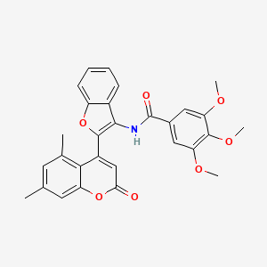 molecular formula C29H25NO7 B6524834 N-[2-(5,7-dimethyl-2-oxo-2H-chromen-4-yl)-1-benzofuran-3-yl]-3,4,5-trimethoxybenzamide CAS No. 929490-27-7