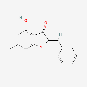 molecular formula C16H12O3 B6524850 (2Z)-4-hydroxy-6-methyl-2-(phenylmethylidene)-2,3-dihydro-1-benzofuran-3-one CAS No. 929389-20-8