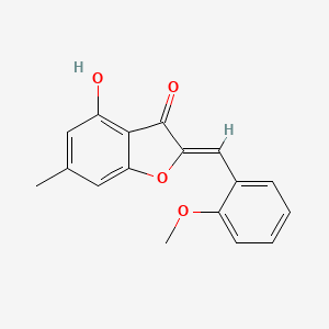 molecular formula C17H14O4 B6524855 (2Z)-4-hydroxy-2-[(2-methoxyphenyl)methylidene]-6-methyl-2,3-dihydro-1-benzofuran-3-one CAS No. 929450-95-3