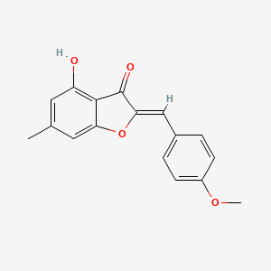 molecular formula C17H14O4 B6524861 (2Z)-4-hydroxy-2-[(4-methoxyphenyl)methylidene]-6-methyl-2,3-dihydro-1-benzofuran-3-one CAS No. 929427-79-2
