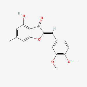 molecular formula C18H16O5 B6524874 (2Z)-2-[(3,4-dimethoxyphenyl)methylidene]-4-hydroxy-6-methyl-2,3-dihydro-1-benzofuran-3-one CAS No. 929450-97-5