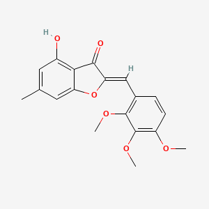 molecular formula C19H18O6 B6524880 (2Z)-4-hydroxy-6-methyl-2-[(2,3,4-trimethoxyphenyl)methylidene]-2,3-dihydro-1-benzofuran-3-one CAS No. 929389-26-4