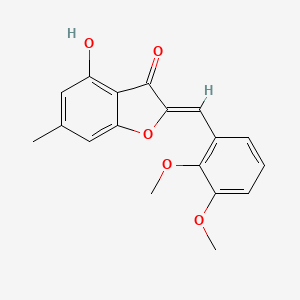 molecular formula C18H16O5 B6524883 (2Z)-2-[(2,3-dimethoxyphenyl)methylidene]-4-hydroxy-6-methyl-2,3-dihydro-1-benzofuran-3-one CAS No. 929427-82-7