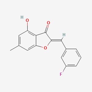 molecular formula C16H11FO3 B6524903 (2Z)-2-[(3-fluorophenyl)methylidene]-4-hydroxy-6-methyl-2,3-dihydro-1-benzofuran-3-one CAS No. 929427-85-0