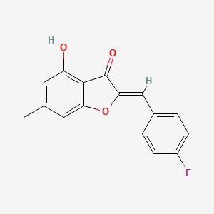 molecular formula C16H11FO3 B6524910 (2Z)-2-[(4-fluorophenyl)methylidene]-4-hydroxy-6-methyl-2,3-dihydro-1-benzofuran-3-one CAS No. 929512-89-0