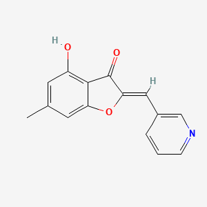 molecular formula C15H11NO3 B6524919 (2Z)-4-hydroxy-6-methyl-2-[(pyridin-3-yl)methylidene]-2,3-dihydro-1-benzofuran-3-one CAS No. 929389-30-0