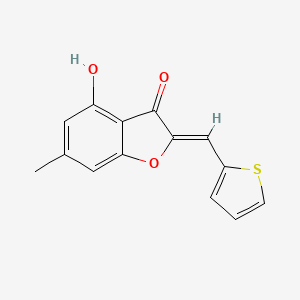 molecular formula C14H10O3S B6524926 (2Z)-4-hydroxy-6-methyl-2-[(thiophen-2-yl)methylidene]-2,3-dihydro-1-benzofuran-3-one CAS No. 929512-92-5