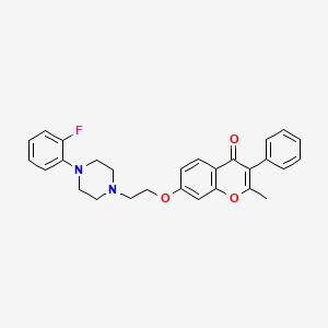molecular formula C28H27FN2O3 B6524987 7-{2-[4-(2-fluorophenyl)piperazin-1-yl]ethoxy}-2-methyl-3-phenyl-4H-chromen-4-one CAS No. 929389-75-3
