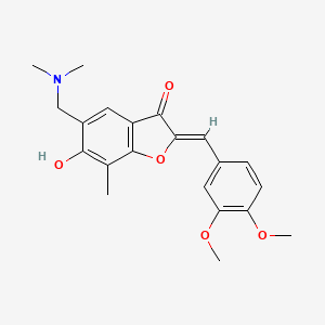 (2Z)-2-[(3,4-dimethoxyphenyl)methylidene]-5-[(dimethylamino)methyl]-6-hydroxy-7-methyl-2,3-dihydro-1-benzofuran-3-one