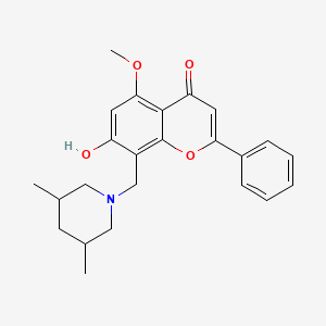 molecular formula C24H27NO4 B6525000 8-[(3,5-dimethylpiperidin-1-yl)methyl]-7-hydroxy-5-methoxy-2-phenyl-4H-chromen-4-one CAS No. 929513-46-2