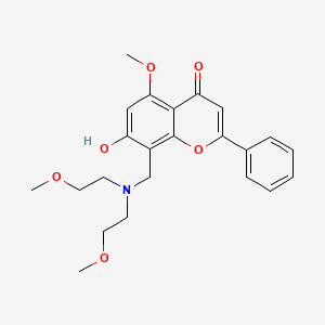 molecular formula C23H27NO6 B6525007 8-{[bis(2-methoxyethyl)amino]methyl}-7-hydroxy-5-methoxy-2-phenyl-4H-chromen-4-one CAS No. 929451-61-6