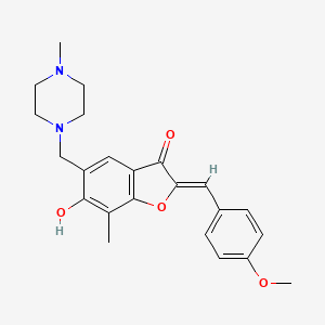 (2Z)-6-hydroxy-2-[(4-methoxyphenyl)methylidene]-7-methyl-5-[(4-methylpiperazin-1-yl)methyl]-2,3-dihydro-1-benzofuran-3-one