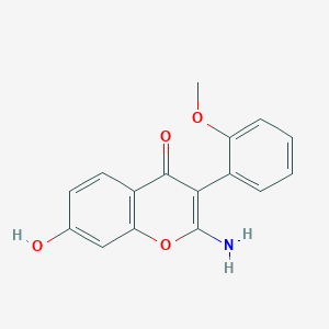 molecular formula C16H13NO4 B6525042 2-amino-7-hydroxy-3-(2-methoxyphenyl)-4H-chromen-4-one CAS No. 929429-04-9