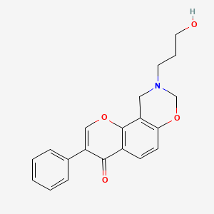 molecular formula C20H19NO4 B6525069 9-(3-hydroxypropyl)-3-phenyl-4H,8H,9H,10H-chromeno[8,7-e][1,3]oxazin-4-one CAS No. 1011625-41-4