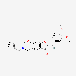 molecular formula C25H23NO5S B6525084 (5Z)-5-[(3,4-dimethoxyphenyl)methylidene]-2-methyl-11-[(thiophen-2-yl)methyl]-4,13-dioxa-11-azatricyclo[7.4.0.0^{3,7}]trideca-1(9),2,7-trien-6-one CAS No. 1007635-39-3
