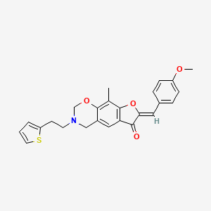 molecular formula C25H23NO4S B6525087 (5Z)-5-[(4-methoxyphenyl)methylidene]-2-methyl-11-[2-(thiophen-2-yl)ethyl]-4,13-dioxa-11-azatricyclo[7.4.0.0^{3,7}]trideca-1(9),2,7-trien-6-one CAS No. 1007684-01-6