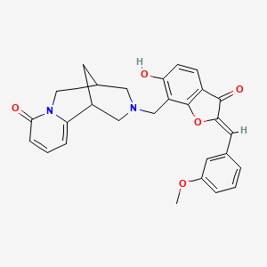 molecular formula C28H26N2O5 B6525093 11-{[(2Z)-6-hydroxy-2-[(3-methoxyphenyl)methylidene]-3-oxo-2,3-dihydro-1-benzofuran-7-yl]methyl}-7,11-diazatricyclo[7.3.1.0^{2,7}]trideca-2,4-dien-6-one CAS No. 1049113-85-0