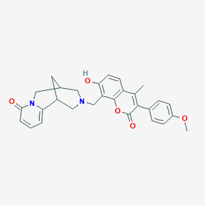 11-{[7-hydroxy-3-(4-methoxyphenyl)-4-methyl-2-oxo-2H-chromen-8-yl]methyl}-7,11-diazatricyclo[7.3.1.0^{2,7}]trideca-2,4-dien-6-one