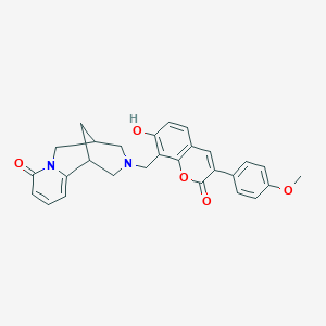 molecular formula C28H26N2O5 B6525098 11-{[7-hydroxy-3-(4-methoxyphenyl)-2-oxo-2H-chromen-8-yl]methyl}-7,11-diazatricyclo[7.3.1.0^{2,7}]trideca-2,4-dien-6-one CAS No. 1040698-23-4