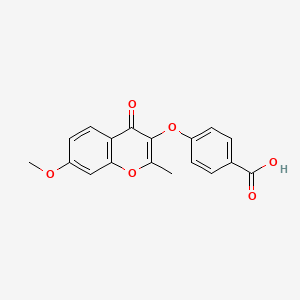 molecular formula C18H14O6 B6525102 4-[(7-methoxy-2-methyl-4-oxo-4H-chromen-3-yl)oxy]benzoic acid CAS No. 1007684-06-1
