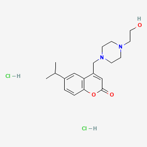 4-{[4-(2-hydroxyethyl)piperazin-1-yl]methyl}-6-(propan-2-yl)-2H-chromen-2-one dihydrochloride