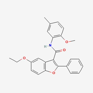molecular formula C25H23NO4 B6525132 5-ethoxy-N-(2-methoxy-5-methylphenyl)-2-phenyl-1-benzofuran-3-carboxamide CAS No. 929451-13-8
