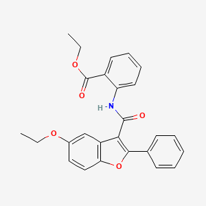 molecular formula C26H23NO5 B6525157 ethyl 2-(5-ethoxy-2-phenyl-1-benzofuran-3-amido)benzoate CAS No. 929513-05-3