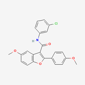 molecular formula C23H18ClNO4 B6525211 N-(3-chlorophenyl)-5-methoxy-2-(4-methoxyphenyl)-1-benzofuran-3-carboxamide CAS No. 929389-57-1