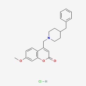 molecular formula C23H26ClNO3 B6525289 4-[(4-benzylpiperidin-1-yl)methyl]-7-methoxy-2H-chromen-2-one hydrochloride CAS No. 1177604-42-0