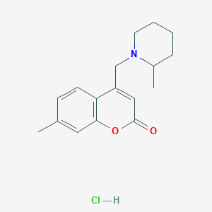 molecular formula C17H22ClNO2 B6525302 7-methyl-4-[(2-methylpiperidin-1-yl)methyl]-2H-chromen-2-one hydrochloride CAS No. 1177689-80-3